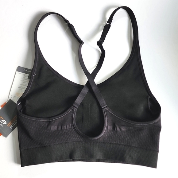 NWT Champion C9 DuoDry Max Black Sports Bra Medium Support Cross Straps Sz M - Picture 2 of 13